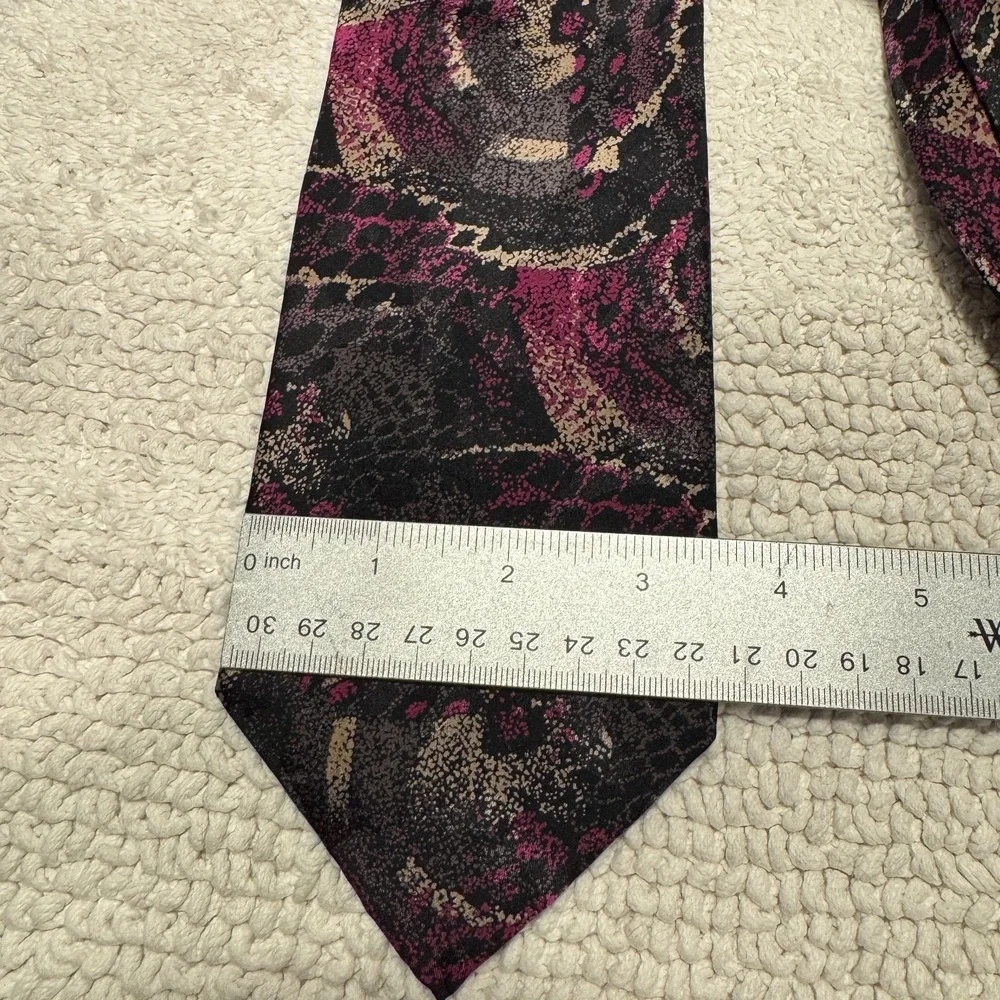 Adolfo Couture Tie Geometric Abstract‎ Rockabilly Silk USA Made Vintage Necktie